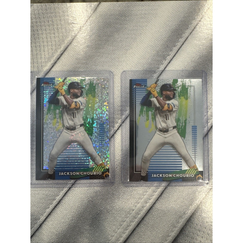 2026 Topps Finest Jackson Chourio #66 Common Mini Diamond Refractor Brewers Card